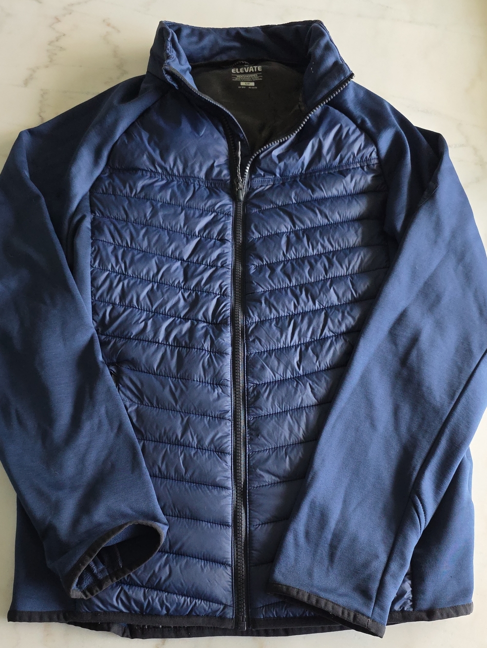 Elevate Men's Navy Quilted Hybrid Jacket